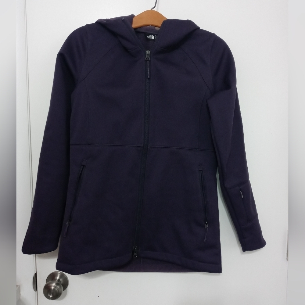 The North Face Windwall Women's full Zip Plum hooded jacket zip Pockets XS